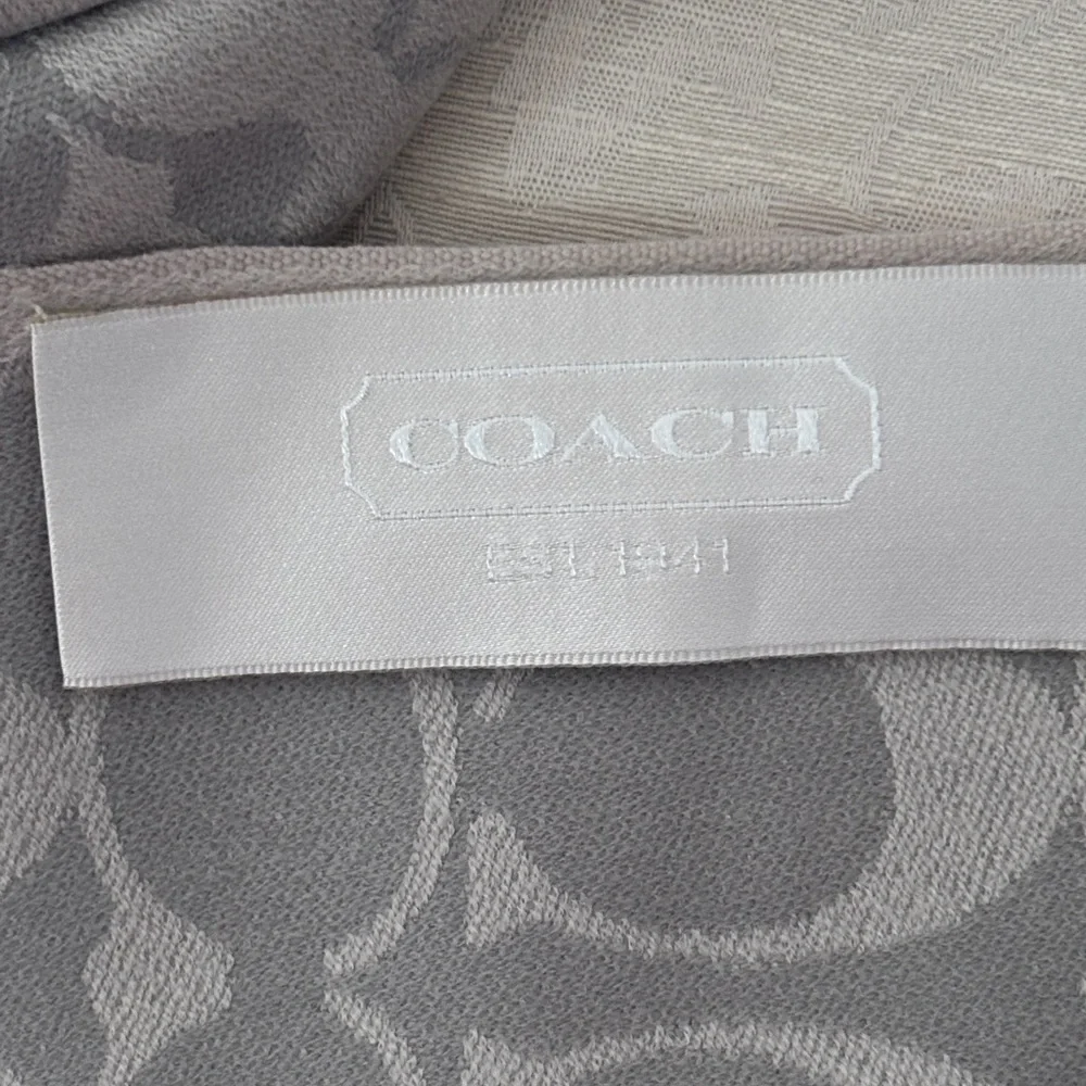 Coach Grey/Silver Patterned Scarf - Picture 4 of 7